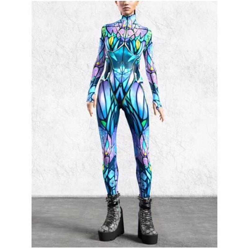 Zentai oblek Festivalový outfit Catsuit Přední zip Punk Rave Kombinéza Cosplay Body Morphsuit Párty Rave oblečení 2024