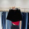 Plus Size Dark Blue Denim Women's Summer Shorts - Korean Style, Loose, Slimming, Straight Wide-Leg