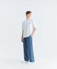 WHOLOVESART Unisex Semi-Wide Elastic Waist Slacks Smoke Blue