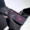Black floral printed TPU phone case suitable for iPhone 17 16 15 14 13 12 11 Pro/Max/Plus anti drop and shockproof back cover