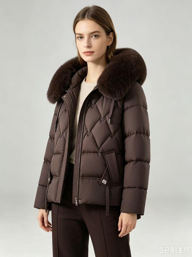 Winter new down cotton-padded clothes slim-fitting hooded big fur collar student cotton-padded clothes women's short cotton-padded jackets thicke