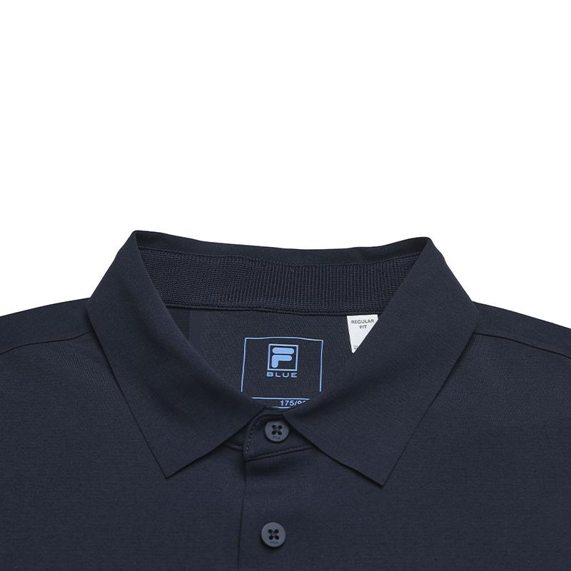 FILA Blue Moisture-Wicking Antibacterial Simple Comfortable Short Sleeve Polo Shirt Men tops F11M632101F-DB