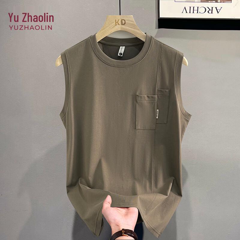 YUZHAOLIN Men s Solid Color Casual Sleeveless Vest XXL