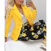 2PCS Women Blazer Suit Lapel Jacket Coat + Pants Co-ord Set Formal Office Outfit