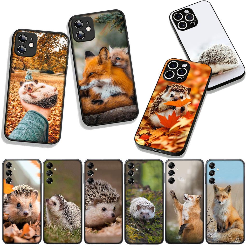 Phone Cover Hedgehog Fox Coque for Samsung Galaxy S25 S24 S22 S23 FE Ultra Plus A56 A05 A06 A15 A16 A55 S7 Edge Case