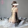 Sexy transparent gauze skirt suspender free sex underwear large size lace sex uniform set