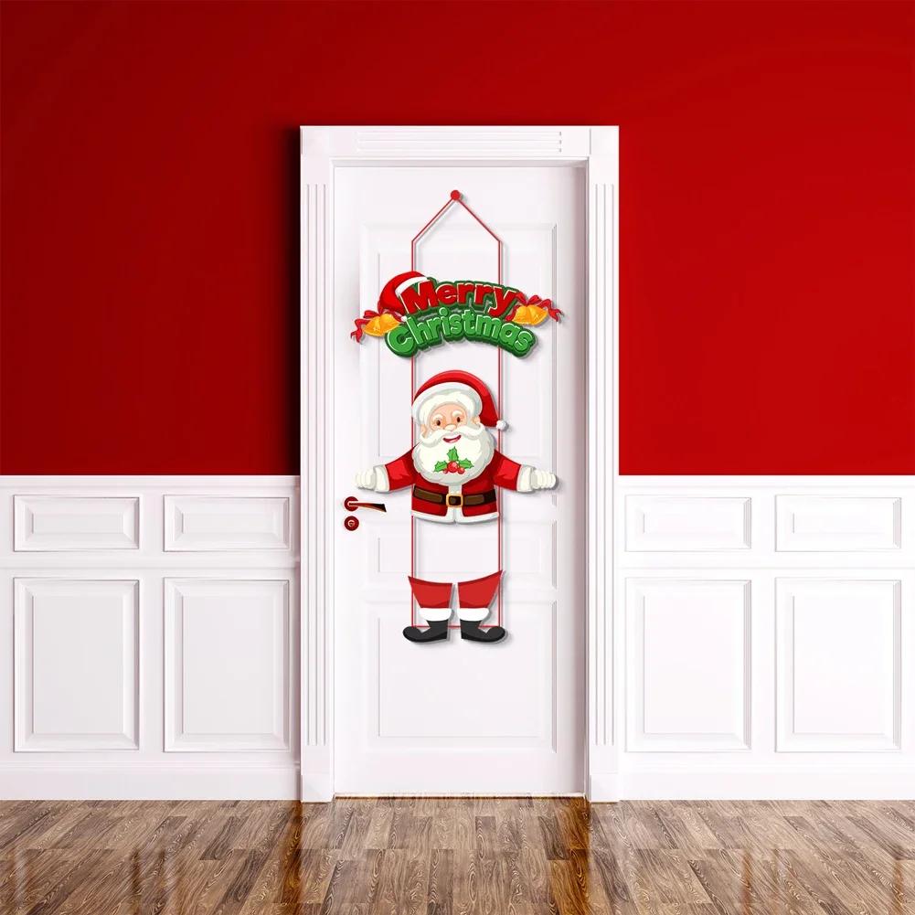 Christmas Hanging Flag Banner Door Decor Christmas Decoration 2024 for Home Christmas Ornaments Navidad Noel Gifts New Year 2025