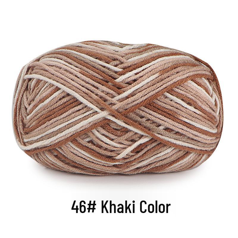 Aou Ou 5-Strand Variegated Milk Cotton Yarn Ball, Floral Medium-Thick, for Baby Scarves and Slippers.