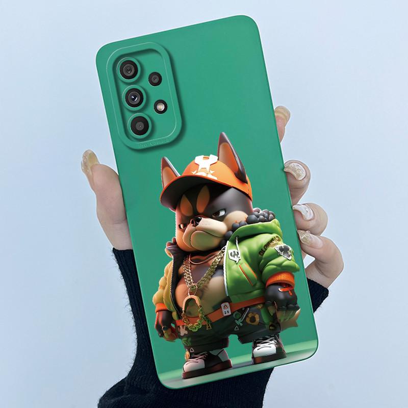 Shockproof Matte Case For Samsung Galaxy A32 A52 A52S A72 M52 5G Lovely Cartoon Liquid Silicone Camera Protective Bumper Cover