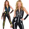 Plus Halloween Midnight Horror Vampire Skeleton Costume Long Fancy Dress Outfit For Spooky Events