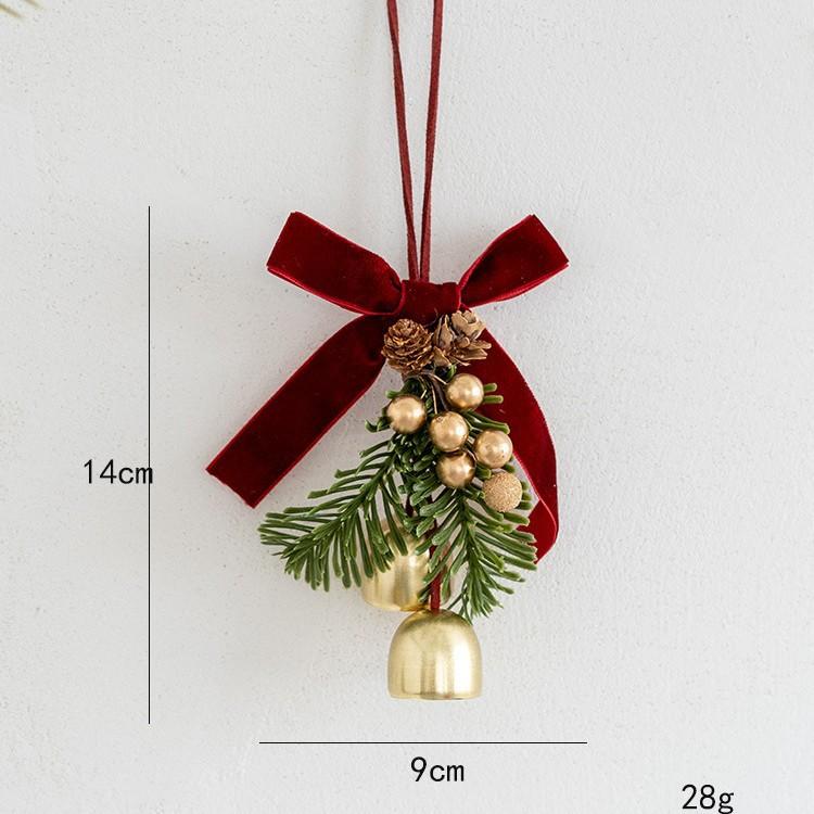 Christmas Jingle Bells Door Hanger Decor Butterfly Knot Pinecone Wreath Pendant Ornament Christmas Gift Home Decoration