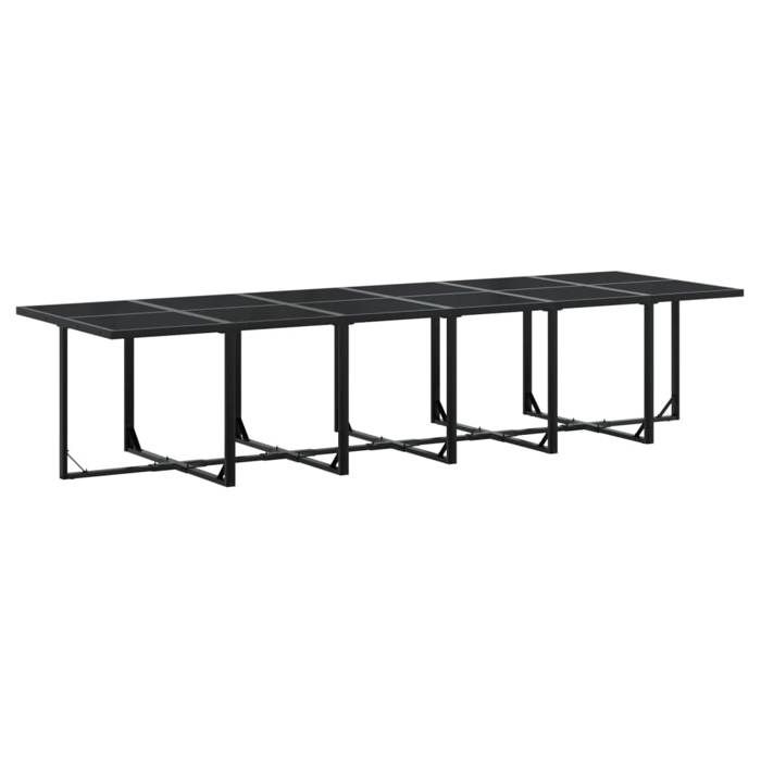 VidaXL Ensemble à manger de jardin 17 pcs noir résine tressée 3295057