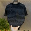 Men Stylish Shabby T-Shirt Loose Fit Casual Tee Sparkling Summer Tee Shirt for Party Holiday Street Wear