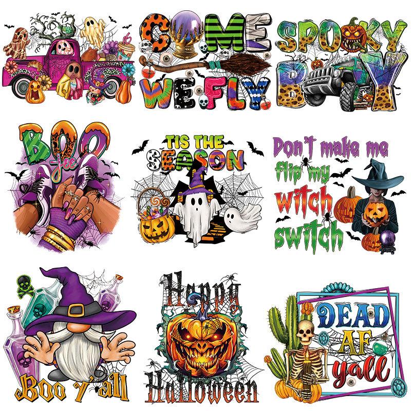 

Хэллоуин Горячее тиснение DIY Одежда Печать Узор Горячее тиснение Логотип Офсетная термоперенос Горячее тиснение Горячее тиснение