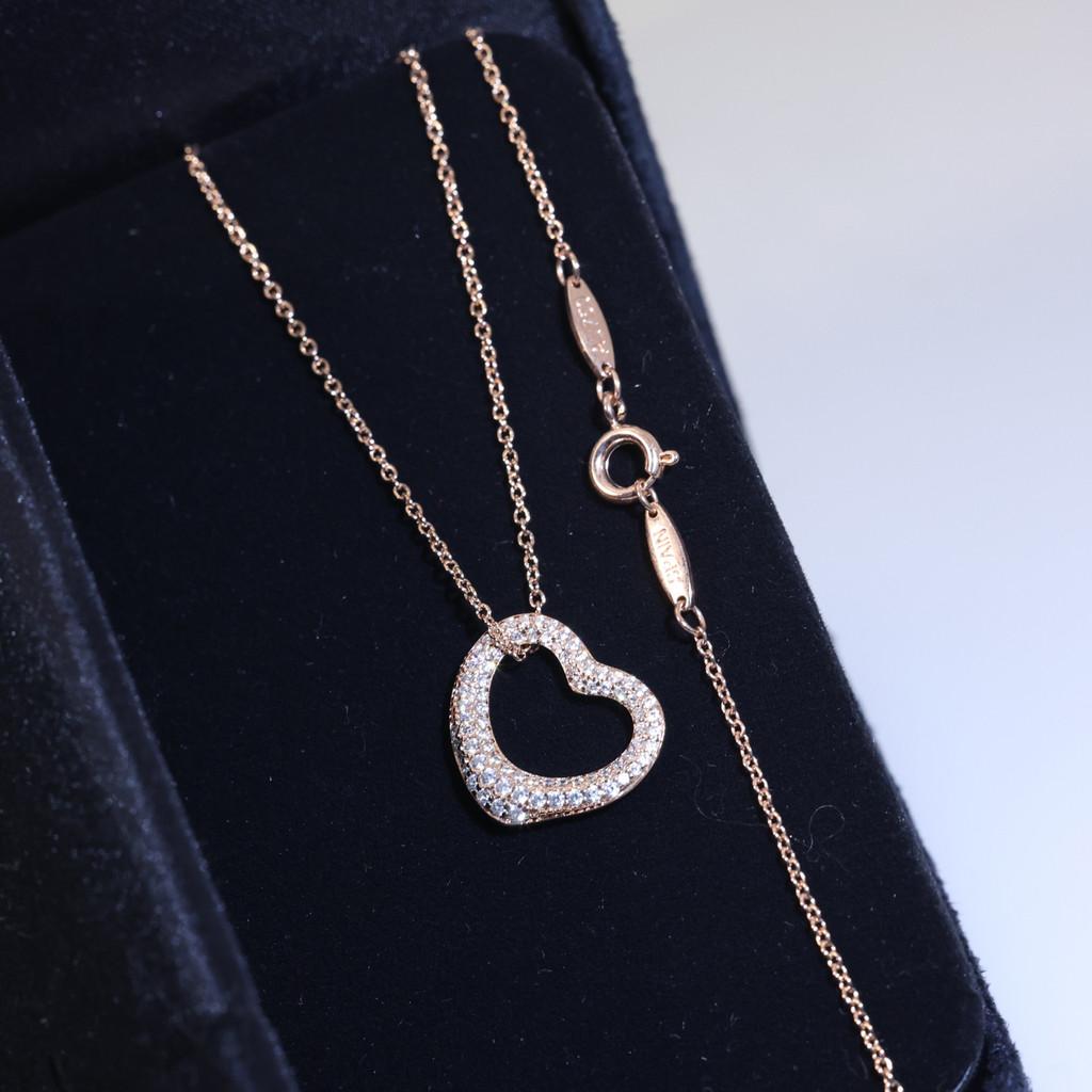 

Key Heart necklace S925 made of pure silver material, exquisite version with adjustable chain length of 45cm daily wear, high-quality jewelry розового золота