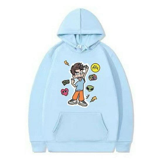 Hobby Cartoon Boy A4 Unisex Children's Hooded Sweatshirt - Spring/Autumn Pullover