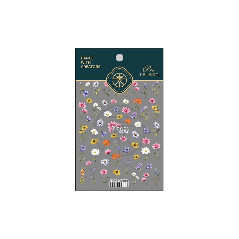 

Ферритовые матовые полупрозрачные наклейки для нейл-арта в японском стиле TS-1475 - Дизайн «Море цветов»