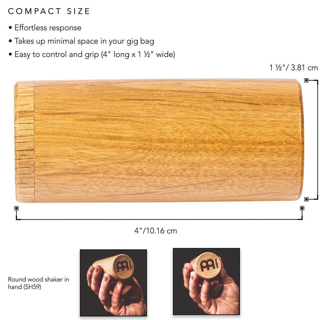 MEINL Percussion Wood Shaker, Oak, SH59 (Loud)