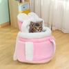 Winter Warm Pet Carrier Backpack - Fleece-Lined Travel Bag for Cats & Small Dogs, Safety Harness & Storage Pocket, Christmas