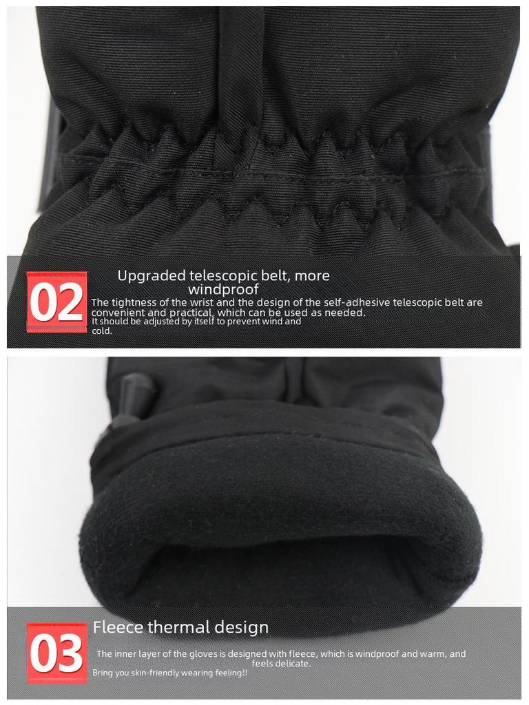 3.7V Electric Heated Winter Cycling Gloves - Thick, Windproof, and Warm.