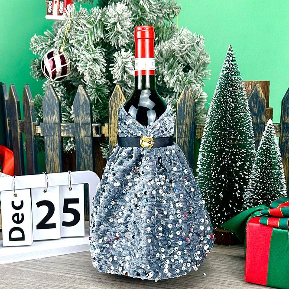 Dust-proof Wine Bottle Covers Sequined Champagne Bottle Cover New Christmas Decoration