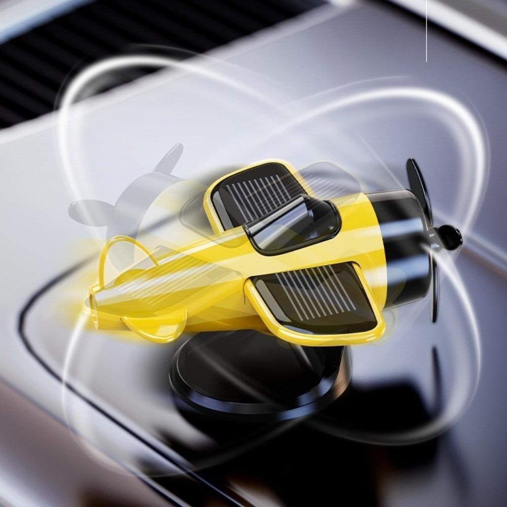 360° Rotary Car Center Console Decorations Solar Powered Aircraft Ornaments Desktop Ornament