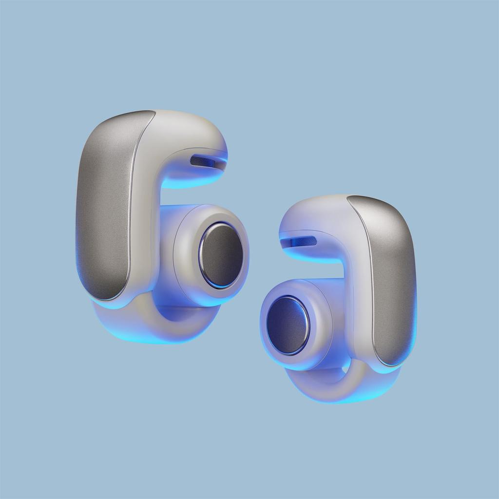 Bose Ultra Open Earbuds Completely Open Earbuds Spatial Audio Bluetooth Connection with Microphone Playtime Splashproof White Smoke