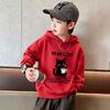 Y2K Kids Hoodie Sweatshirt Autumn Winter Black Cat Coffee Graphic Print Casual Loose Long Sleeve Tops