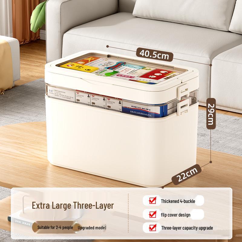 Large Capacity Transparent Medicine Storage Box - Multi-Layer Family First Aid Organizer