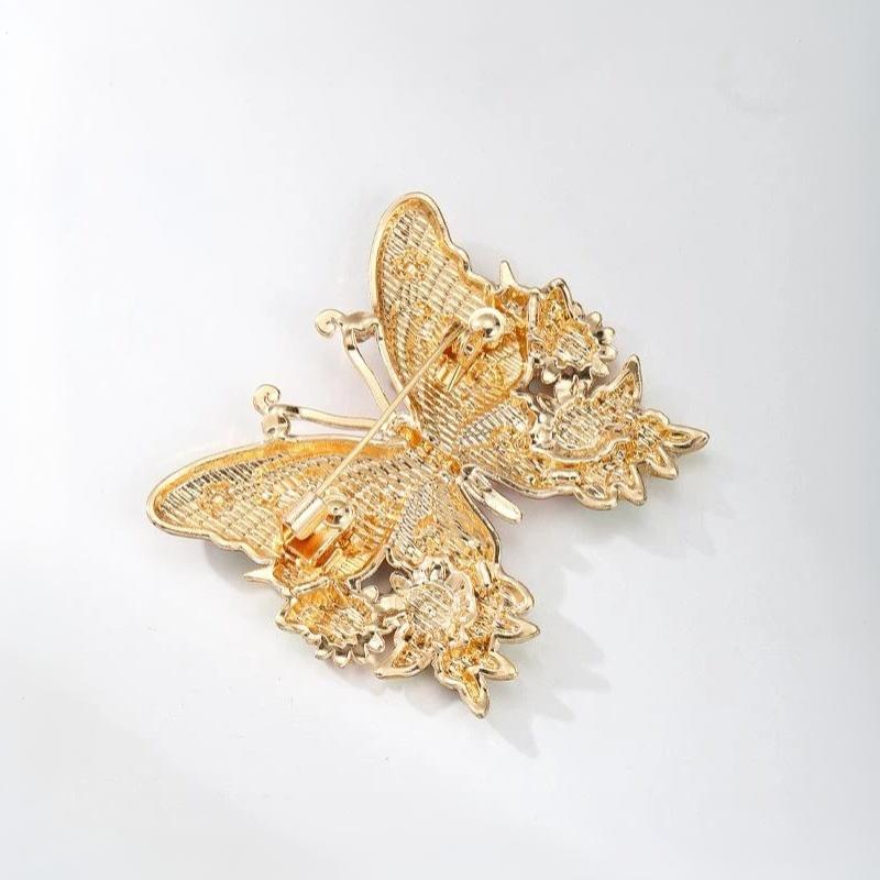 1Pcs Unisex 8-Color Flowers Insects Party Office Brooch Pin Beautiful Butterfly Brooches For Women Gifts Diy Decoration