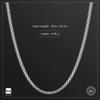 Amberta Sterling Silver 925 Bismarck Chain Necklace, 2.2mm width, 45-60cm length (45cm)