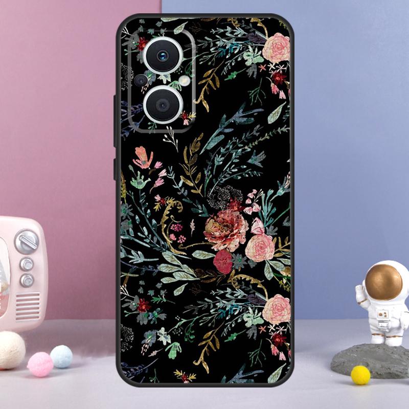 Midnight Floral Funda For OPPO Reno 14 F 11F 12F 13F 10 11 12 13 Pro 7 8 Lite OPPO Find X8 X6 X5 X9 Pro Case