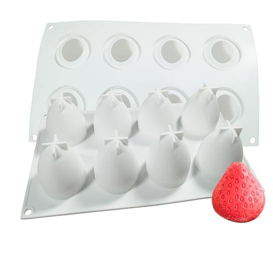 Silicone Dessert Mold 6-Cavity Raspberry Pattern Chocolate Mousse Cake Mold Flexible Baking Mold for Candy Jelly Ice Cube Mold