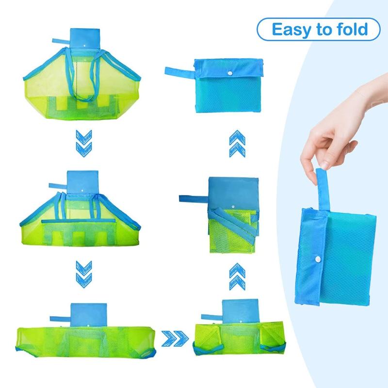 Large Size Net Bag Tote for Sand Toys Beach for Kids Collecting Shells Beach Mesh Children Sand Pool Supplies
