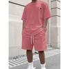2026 New Men's Athletic Set Los Angeles Print Short-Sleeve T-Shirt Casual Athletic Set Streetwear Shorts Two-Piece Men's Set