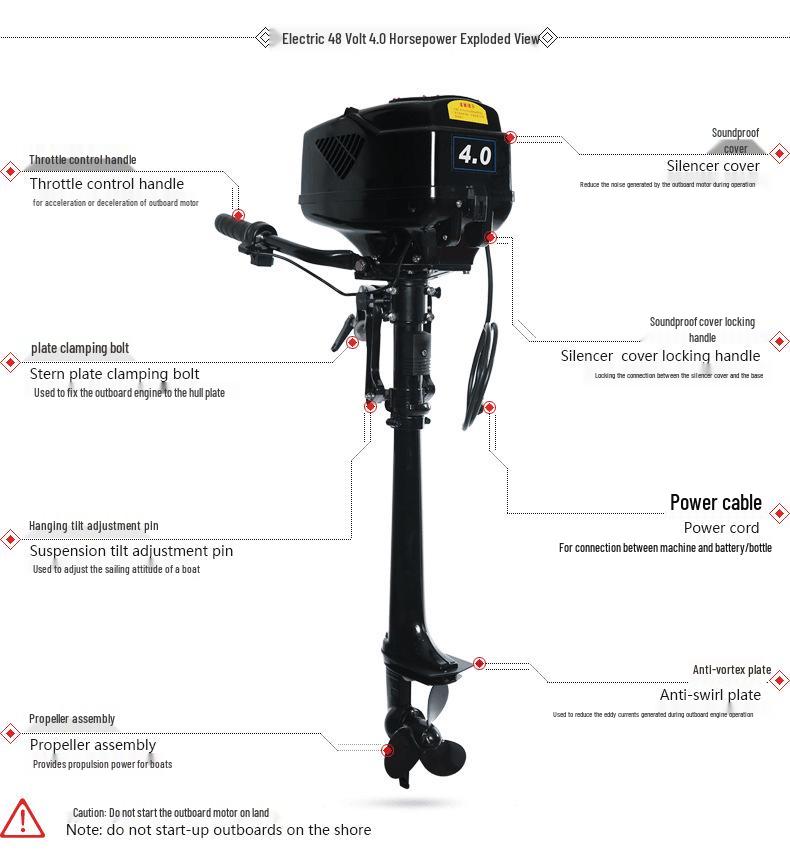 HangKai ET65L Electric Outboard Motor for Inflatable Fishing Boats