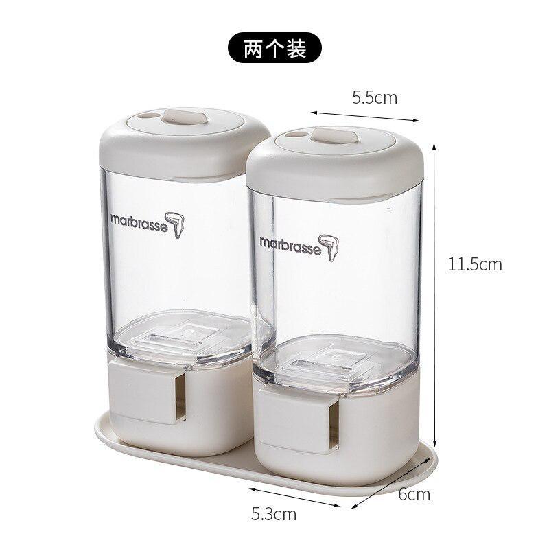 Measurable Salt Control Bottle Kitchen Seasoning Bottle Combination Suit Household Seasoning Jar Bottle Press Type Salt Sprink