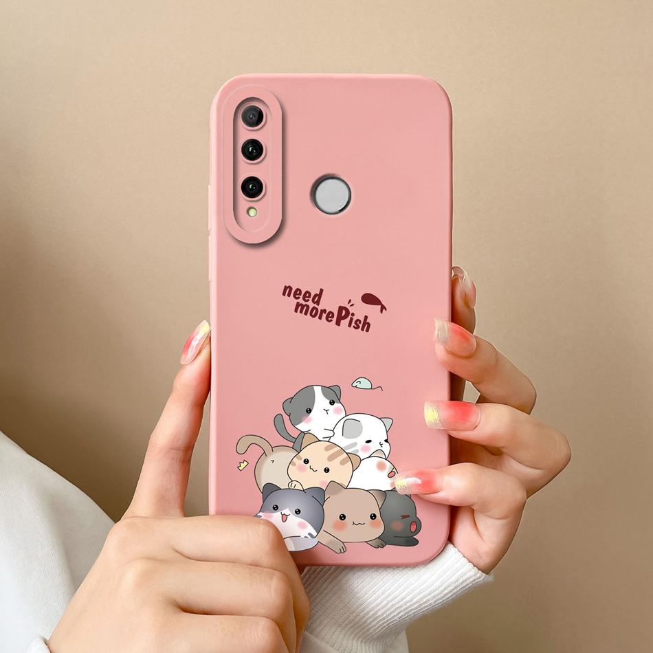 Cover For Honor 20i 20E 20 Lite Pro Case Bear Liquid Silicone Full Coverage Anti Drop Protectors For Honor 20Lite 20Pro Carcasa