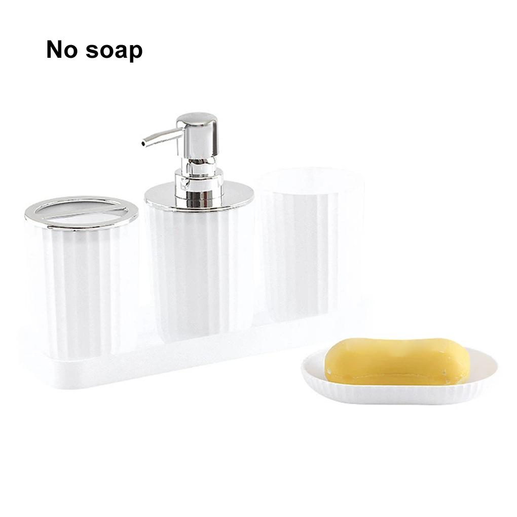 Bathroom Accessories Set Vanity Counter Soap Dispenser Toothbrush Cotton Swab Holder and Tray Set Bathroom Decor Apothecary Jars
