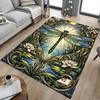 1PC Dragonfly Stained Glass Anti-slip Carpet, Suitable for Office, Bedroomand Playrooms. It Can Also Be Used As a Sofa Footrest cover-W42