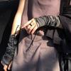 Unisex Gothic Black Gloves Fingerless Long Glove For Women Men Sexy Festival Gloves Mittens Clubwear Dance Accessories