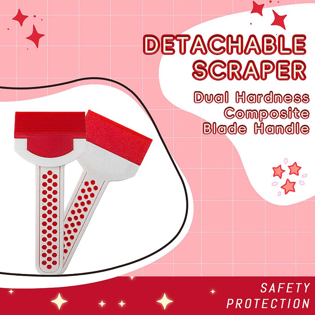 3D Printed Detachable Scraper Tile Cleaning Knife With Short Plastic Handle Multi-Purpose Home Cleaning Tool