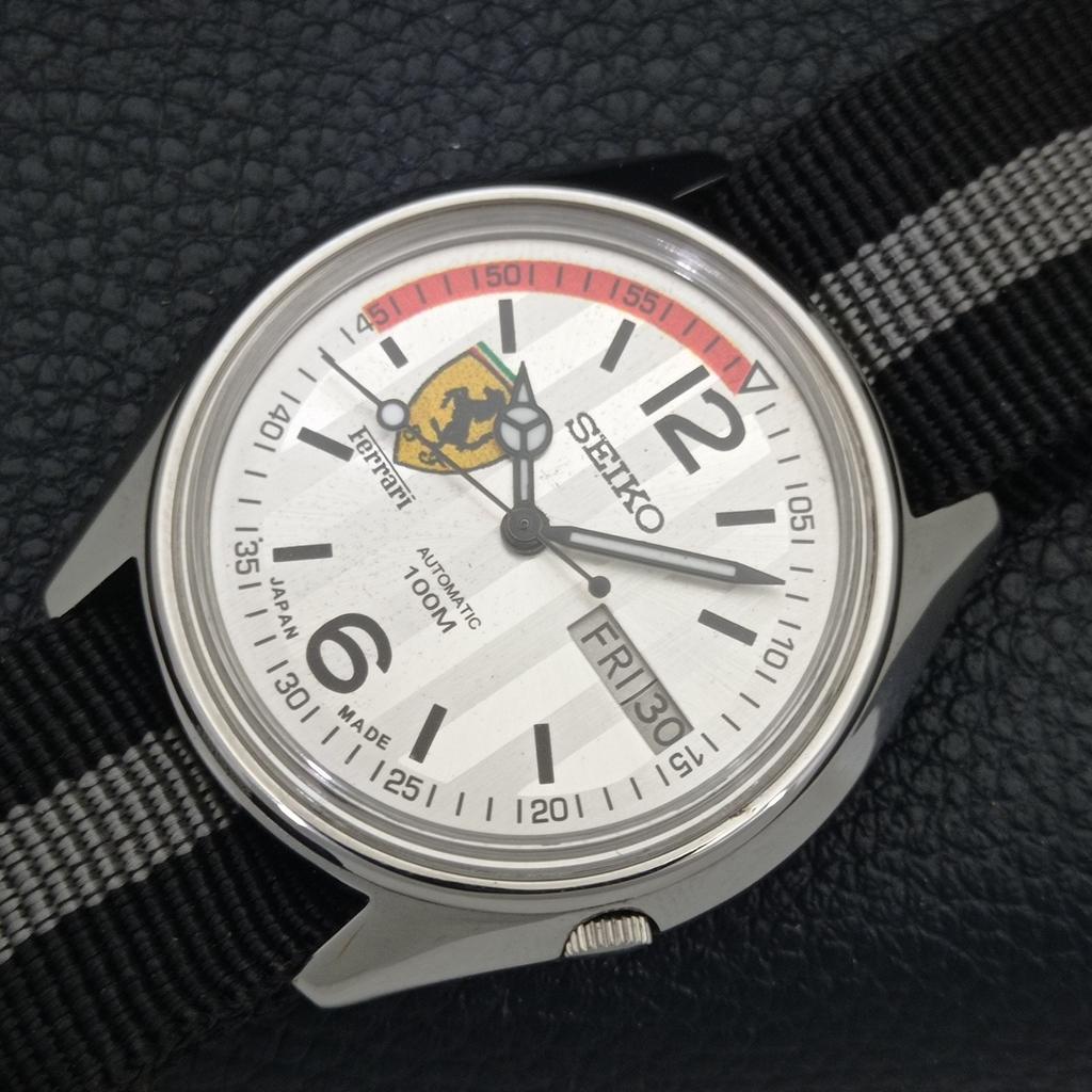 Seiko AUTOMATISCHE VINTAGE JAPAN 7009A HERREN UHR FERRARI ZIFFERBLATT a700500-5 R203-a700500