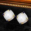 Aurora Iridescent Two-Tone Gold Baroque Pearl Stud Earrings for Women