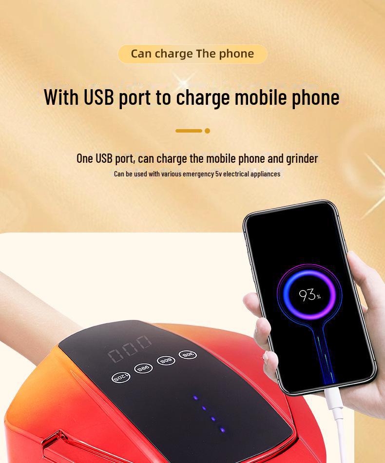 96W Rechargeable Nail Light Therapy Machine for High-Power Gel Drying