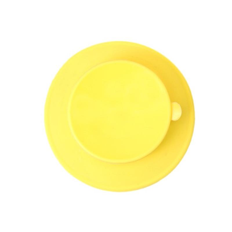 

1 шт., двухсторонний коврик на присоске для малышей, посуда, противоскользящая миска 10.5cm жёлтый