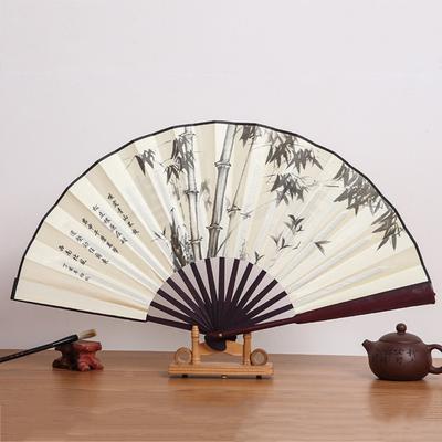 Chinese Retro Style Folding Fan Silk Cloth Bamboo Fan Durable Hand Fan  Wedding Party