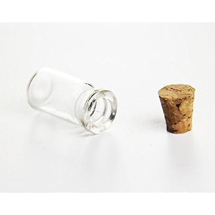 lasenersm 10Pcs/1ML Empty Sample Glass Bottles Jars Vials Case Container with Cork Stoppers for Message Weddings Jewelry Party Favors,Transparent