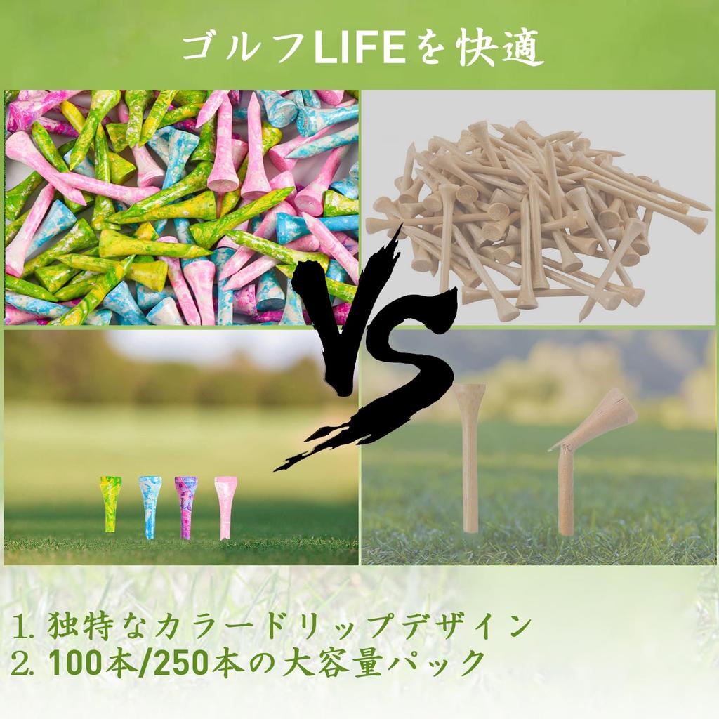 Bamboo Golf 38mm Short Large Beautiful Natural Environmentally Renewable Golf Equipment for Practice and Play 38mm Tees, Tees, 50-Pack, Capacity,