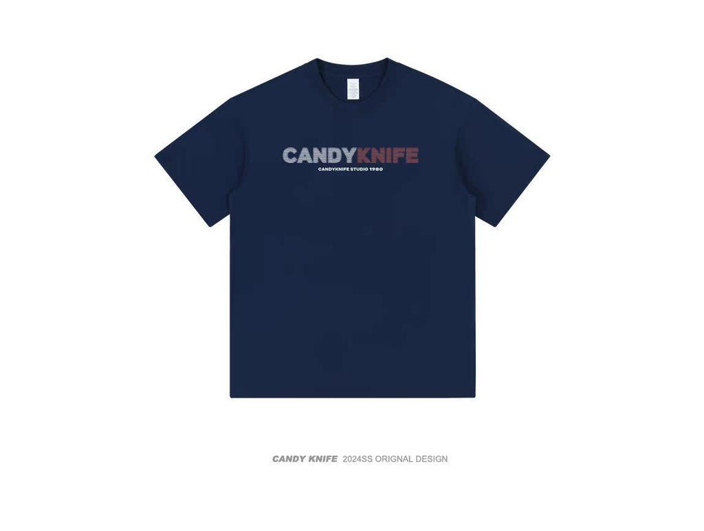 Phantom Letter American Retro Heavyweight Cotton Unisex Casual Loose T-Shirt